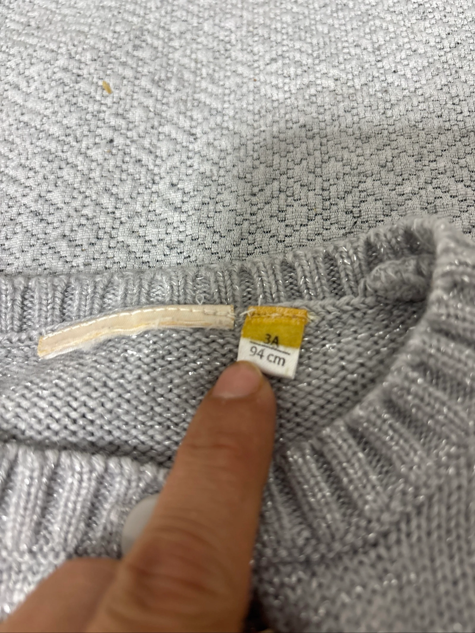 Cardigan en tricot pour enfant gris Barbapapa – Manches courtes – photo 3